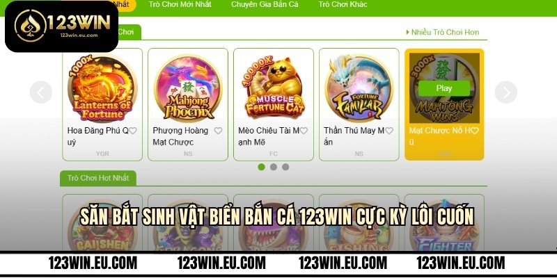 Săn bắt sinh vật biển bắn cá 123WIN cực kỳ lôi cuốn